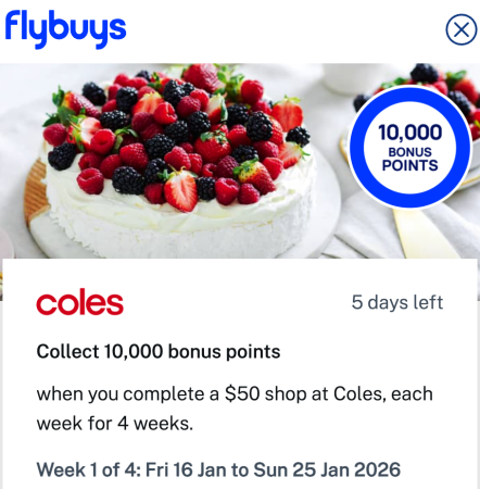 flybuy points offer from coles
